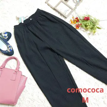 새상품 comococa 이지 팬츠 (M) 블랙/커브 팬츠/플리츠