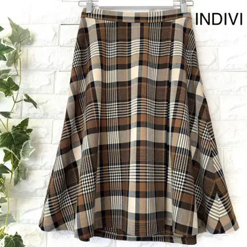 INDIVI 플레어 스커트 컨디션 최상 인디비 체크 무늬 스커트
