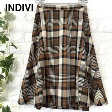 INDIVI 플레어 스커트 컨디션 최상 인디비 체크 무늬 스커트