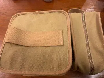 Iena 베이지 캔버스 파우치 2개 세트