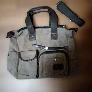 올리브 그린 스웨이드 숄더백