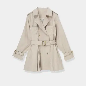 laubeblanc Cropped Suede Trench Coat