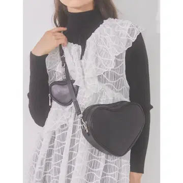 merry jenny double 하트 숄더백 블랙