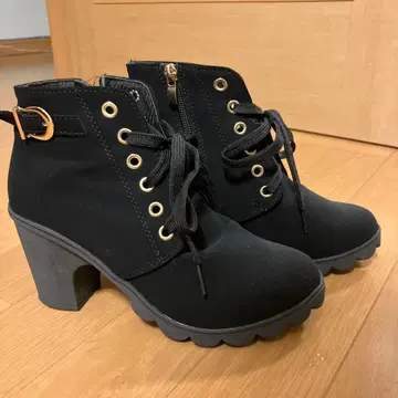 여성용 부츠 블랙 중간 힐