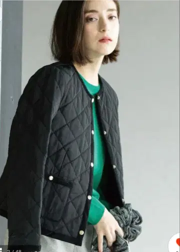 OPAQUE.CLIP 발수 퀼팅 노카라 자켓 [ 세탁기 사용 가능 ]