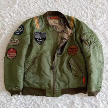 레어 2XL 사이즈 AVIREX MA-1 플라이트 자켓 블루종 지도 도안