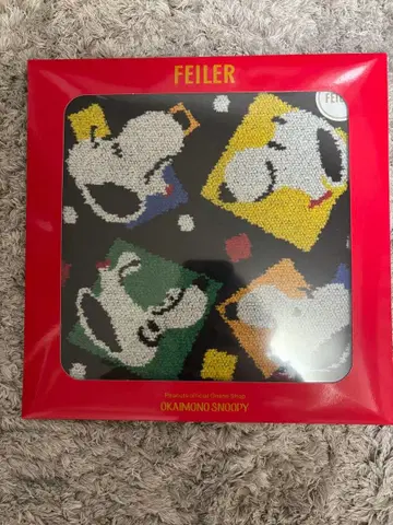 [ 한정판 ] FEILER 페이러 스누피 손수건 퍼니 페이스