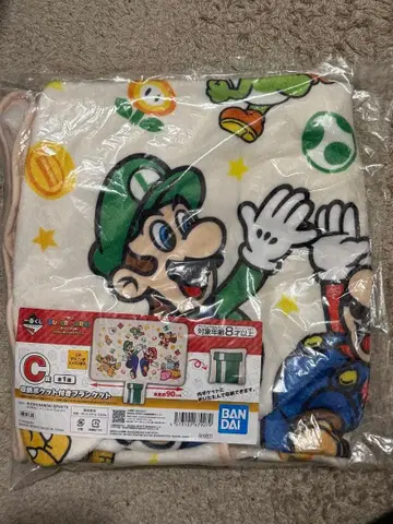 제일복권 슈퍼 마리오 C상 수납 포켓 포함 담요