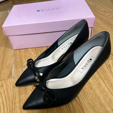 DIANA 블랙 펌프스 리본 포함 23.0cm