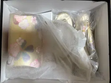 벚꽃 패턴 골드 컬러 일본 의류용 백과 조리 세트