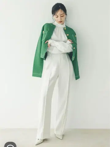 anuans 더블 새틴 스트레이트 팬츠 에크루