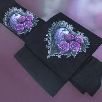 고딕풍 보라색 장미 x 하트 허리 디자인 있음 1점 제작 오비