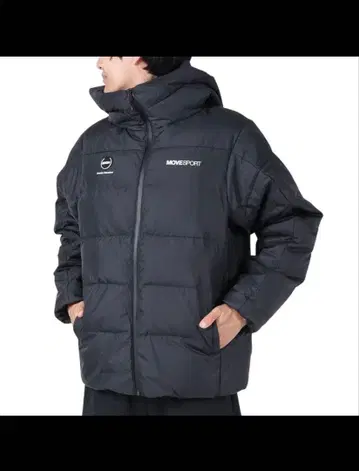 MOVE SPORT 후드 부착 다운 자켓 블랙