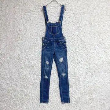 [ 제이다 ] 데미지 데님 스키니 살로펫 (XS) 올인원