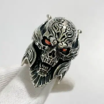 GARO JAP 공방 마도륜 자루바 레드 아이 실버 반지