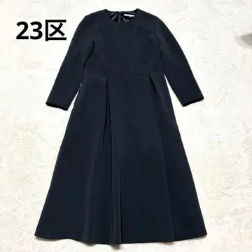 23구 VERY 콜라보 클래시 턱 원피스 플레어 네이비 36