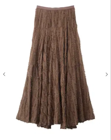 COCODEAL 웨이브 플러피 플레어 스커트 (브라운)