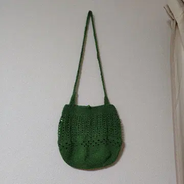 Shilla 뜨개질 그린 숄더백
