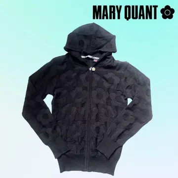 MARY QUANT 후드티 파일 원단 마리콴트 블랙