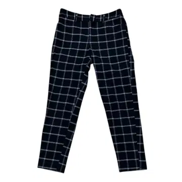 여성용 캐주얼 팬츠 팬츠 바지 체크 블랙 화이트 S