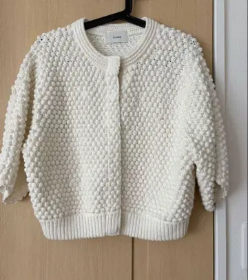 CLANE 3D DOT HALF SLEEVE KNIT CARDIGAN