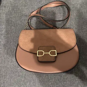 핑크 베이지 플랩 숄더백