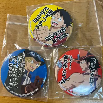 ONE PIECE 루피 에이스 사보 캔뱃지 USJ 유니버셜