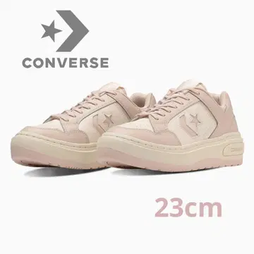 미사용 새상품 [ CONVERSE ] 핑크 베이지 통굽 스니커즈 23cm