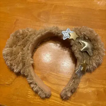 더피 별 모양 장식 베이지 머리띠