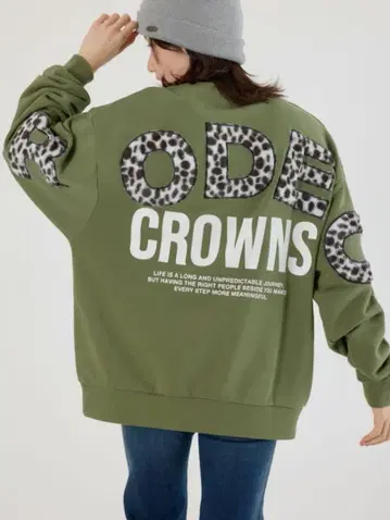 신상 애니멀 인조 모피 아플리케 맨투맨 카키 FREE 5500엔