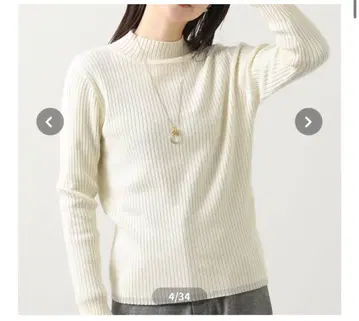 2025 가을/겨울 새상품 그레디 브릴리언트 리브 하이넥 소매 라메 니트