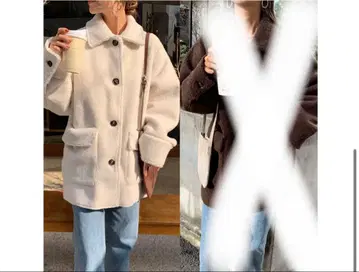 BLATE 보아 뉴앙스 미들 코트 아이보리 즉시 구매 [ 완판템 ]