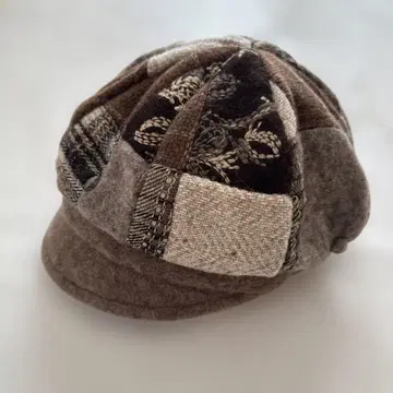 헌팅 캡 모자 브라운 패치워크 이탈리아제 여성용 M 사이즈