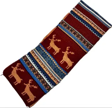 루돌프 무늬 니트 머플러 네이티브 무늬