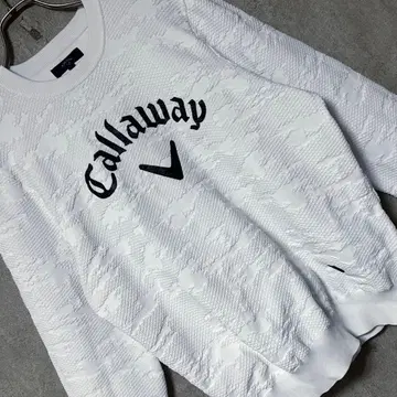 캘러웨이 빅 로고 폴리에스테르 니트 화이트 L