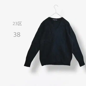 [ 23구 ] 캐시미어 블렌드 V넥 니트 노멀 코어 무지 천연 소재 블랙