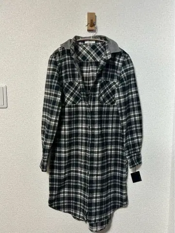 오페크 클립 체크 셔츠 원피스 M 사이즈