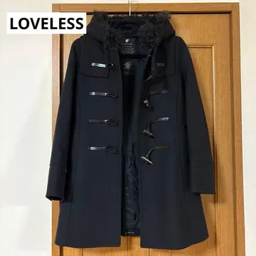 미사용! LOVELESS 더플 코트 네이비 34 퍼 포함