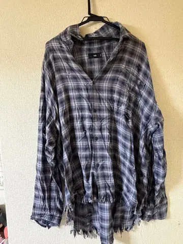 HARE 데미지 체크 셔츠 s