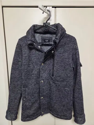 플리스 후드 부착 자켓 그레이