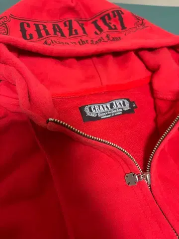 CRAZY JET 레드 풀 집업 후드티 L 사이즈