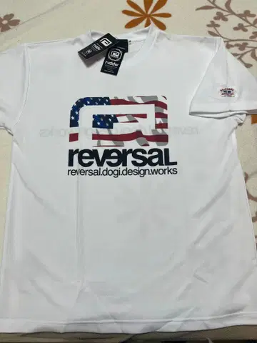 새상품 reversal 미국 국기 디자인 T셔츠 LL