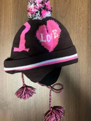 모자 꽁지 니트 모자 브라운 핑크 남성용 여성용