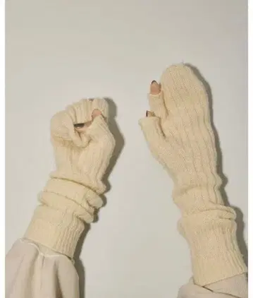 Todayful 울 장갑 암워머 크림색