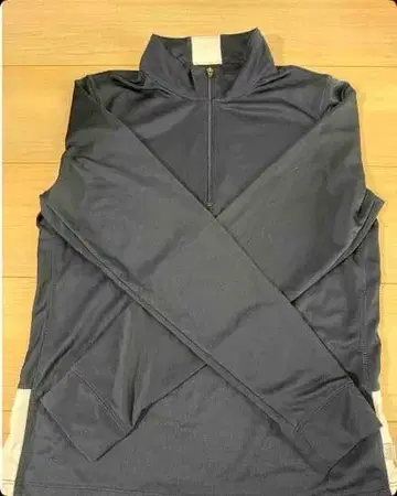 네이비 하프 지퍼 긴팔 티셔츠