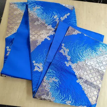 기모노 오비 블루 골드