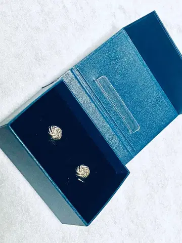 실버 트위스트 디자인 커프 링크스