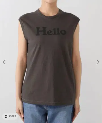 MADISONBLUE Hello 슬리브리스 T셔츠