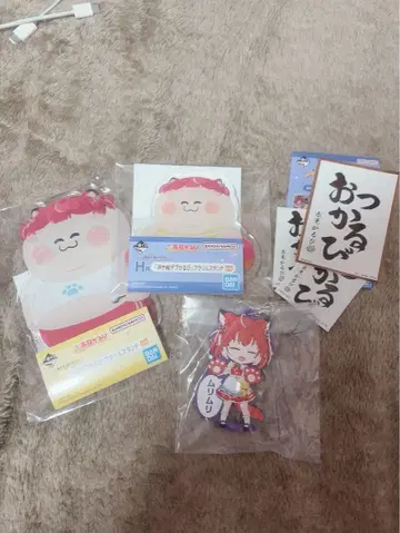 [ 미사용 ] 제일복권 아카미 카루비 아크릴 스탠드 4종 세트