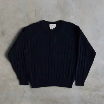90s 에디 바우어 V넥 코튼 니트 스웨터 M 네이비 USA제